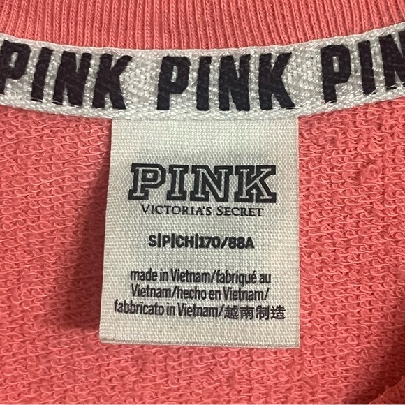 Women’s Pink Victoria’s Secret Cropped Sweatshirt Pink & Gray Size Small - Picture 4 of 10